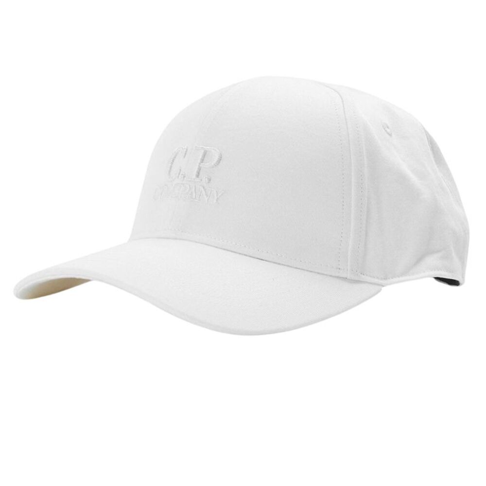 C.P. Company Mens Embroidered Logo Baseball Cap / White